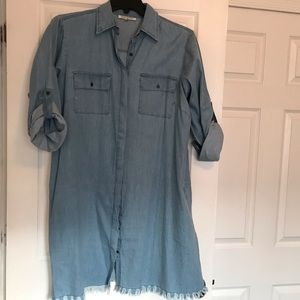 Frayed bottom Jean Dress